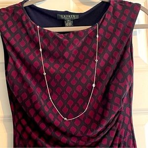 LAUREN Ralph Lauren burgundy & navy dress